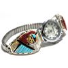 Image 2 : Zuni Multi-Stone Sunface Sterling Silver Women's Watch w/Spinner - Don Dewa