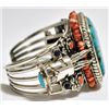 Image 2 : Old Pawn Spider Web Kingman Turquoise Sterling Silver Cuff Bracelet - SH_KEY