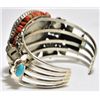 Image 3 : Old Pawn Spider Web Kingman Turquoise Sterling Silver Cuff Bracelet - SH_KEY