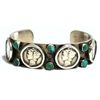 Image 1 : Old Pawn Turquoise & Mercury / Winged Liberty Dime Sterling Silver Cuff Bracelet - V&C Hale