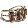 Image 2 : Old Pawn Coral Sterling Silver Cuff Bracelet - DC