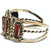 Image 3 : Old Pawn Coral Sterling Silver Cuff Bracelet - DC