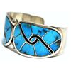 Image 3 : Old Pawn Zuni Turquoise Sterling Silver Cuff Bracelet - HS
