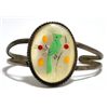 Image 1 : Vintage Old Pawn Multi-Stone Bird Sterling Silver Small Cuff Bracelet