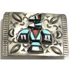 Image 1 : Old Pawn Multi-Stone Bird Kachina Sterling Silver Buckle - HS