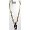 Image 1 : Old Dead Pawn Sterling Silver Necklace with Multi-Stone Reversible Night Sky Pendant