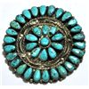 Image 1 : Old Pawn Turquoise Needlepoint Cluster Sterling Silver Pin