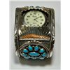 Image 1 : Old Pawn Turquoise 37-Stone Sterling Silver Men's Watch
