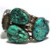 Image 3 : Old Pawn Turquoise Sterling Silver Cuff Bracelet Men's Watch with Classic Face