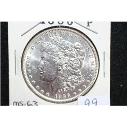 1886 Silver Morgan $1, MS63