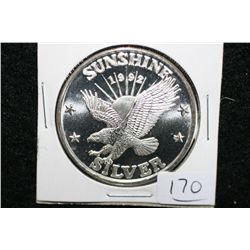 1992 Sunshine Silver Mining, .999 fine 1 oz.