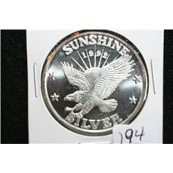 1992 Sunshine Silver Mining, .999 fine 1 oz.