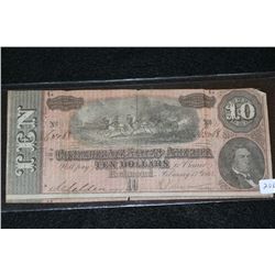 1864 Confederate State of America $10, #05068