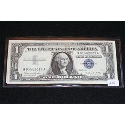 1957-B US Silver Certificate $1, Blue Seal, #W91442027A