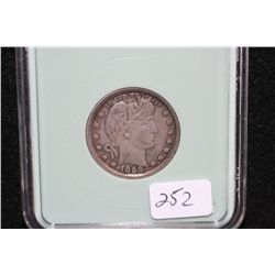 1898 Barber quarter, NTC graded AU50, cleaned