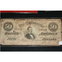 1864 The Confederate $50, #62814