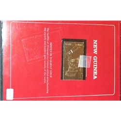New Guinea 23K Gold Stamp, limited edition #12 of 23 stamps honoring ancient & modern gold nations