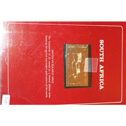 South Africa 23K Gold Stamp, limited edition #14 of 23 stamps honoring ancient & modern gold nations