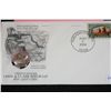Image 2 : 2004 First Day Issue Stamp w/Lewis & Clark Keelboat nickel, Philadelphia mint