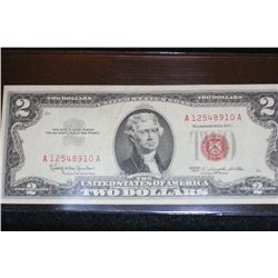 1963 US Note $2, Red Seal, #A12548910A