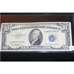 1953 US Silver Certificate $10, Blue Seal, #A08591282A