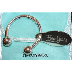 2001 Tiffany & Co.  5 Year Activant  Silver keychain