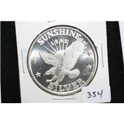 1992 Sunshine Silver Mining, .999 fine 1 oz.