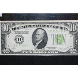 1928-B US Federal Reserve Note $10, Cleveland Ohio Reserve, #D30373538A