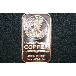 2011 Copper Ingot, .999 fine 1 oz.