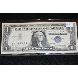 1957-B US Silver Certificate $1, Blue Seal, #R97385742A