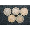 Image 1 : Indian Head penny, various dates & conditions, lot of 5