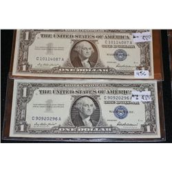 1957 US Silver Certificate $1, Blue Seal, #C10114087A & 1957 US Silver Certificate $1, Blue Seal, #C