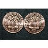 Image 2 : 2011 Copper Round, .999 fine 1 oz., lot of 2