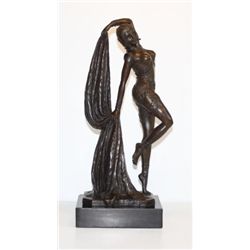 Alluring Bronze Sculpture Vegas Show Girl Art Deco