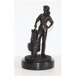 Dapper Bronze Sculpture Lady Golfer