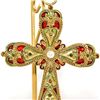 Image 1 : Lovely Cloisonne Table Cross with Inlaid Crystals