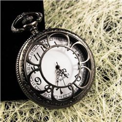 MWF1434 Classic Black Mens Analog Quartz Pocket Watch