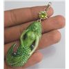 Image 1 : Unique Hand carved Cow bone Mermaid & Peridot Blue Pear