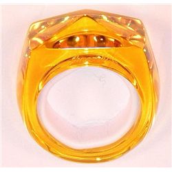BACCARAT amber LOUXOR 55 size 7 1/4 HONEY TOPAZ PYRAMID