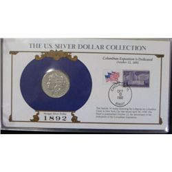 1892 Morgan Silver Dollar "The U.S. Silver Collection" *COMES WITH MORGAN SILVER DOLLAR & STAMP IN P