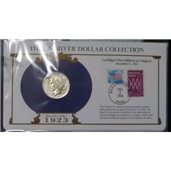 1923 Peace Silver Dollar "The U.S. Silver Collection" *COMES WITH PEACE SILVER DOLLAR & STAMP IN PAC