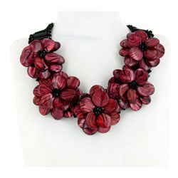 1500ct Colored Mother of Pearl & Crystal Necklace (JEW-2200)