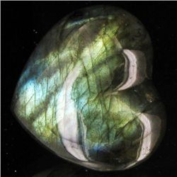 86.59ct Gem Grade Labradorite Peacock Colors Heart (GEM-39158)