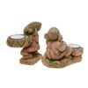 Image 2 : Handcrafted Pair Sandstone Ganesh Candle Holders (CLB-484)