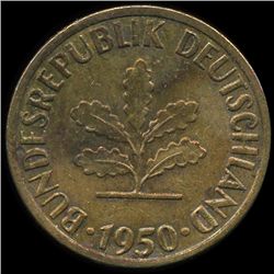 1950J Germany 5pf AU ERROR (COI-9843)