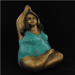 Brass Yoga Woman Statue Seated (CLB-542)