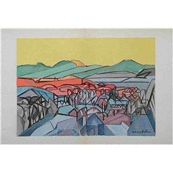 Villon Lithograph "Les Oliviers Entre Cannes Et Mougins"