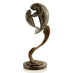 Manatee Mother & Child Bronze Sculpture