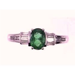 14ky Emerald & Diamond Ring