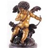 Image 2 : "Seated Cupid With Bow" Bronze Sculpture - Houdon